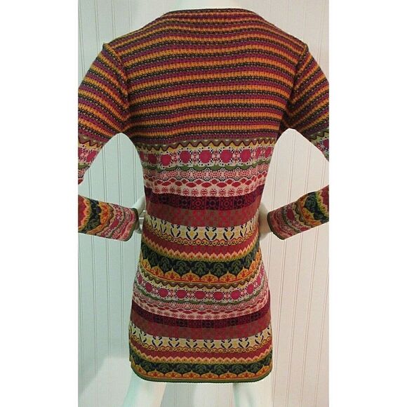 MAK B BY MAK LONG MULTI COLOR CARDIGAN SWEATER SIZE SMALL - Picture 2 of 5